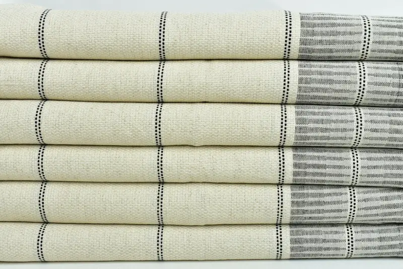 Handmade Gift, Gym Towel, Turkish Towel Hand Towel, Turkish Tea Towel, Employee Gifts, Personalized Gift, Organic Towel, 40x20 Linen Striped Towel - 2