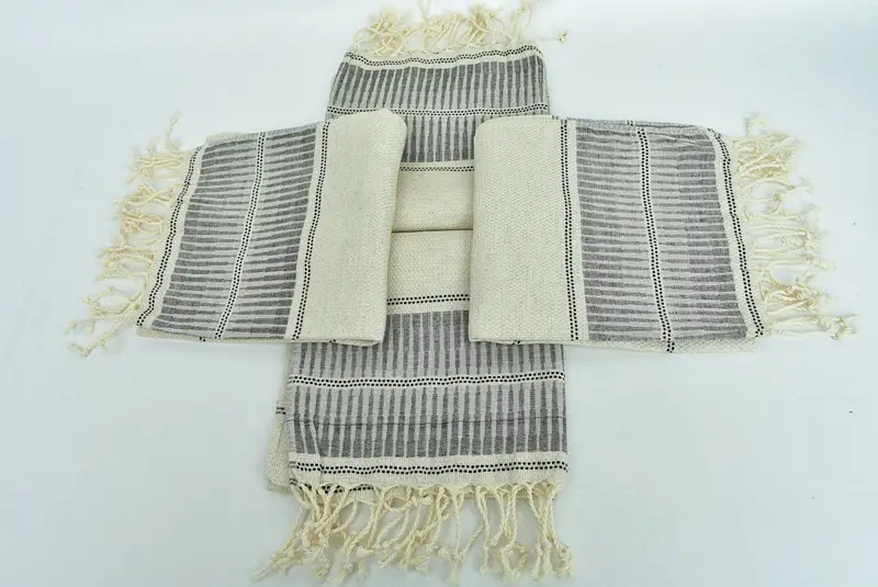 Handmade Gift, Gym Towel, Turkish Towel Hand Towel, Turkish Tea Towel, Employee Gifts, Personalized Gift, Organic Towel, 40x20 Linen Striped Towel - 6