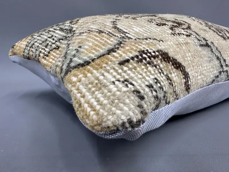 Interior Designer Pillow, Pillow Cover, Kilim Cushion Sham, Comfy Throw Cushion Cover, 12x20 Beige Pillow, Sustainable Pillow, Pillow for Couch - 6