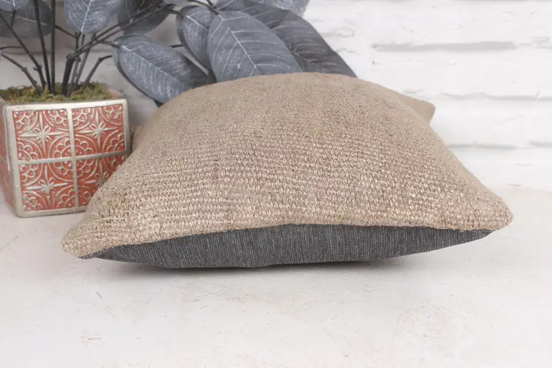 Meditation Cushion, Pillow, Interior Designer Pillow, Outdoor Bolster Cushion Cover, Vintage Kilim Pillow, Kilim Pillow, 12x12 Brown Pillow Case - 5