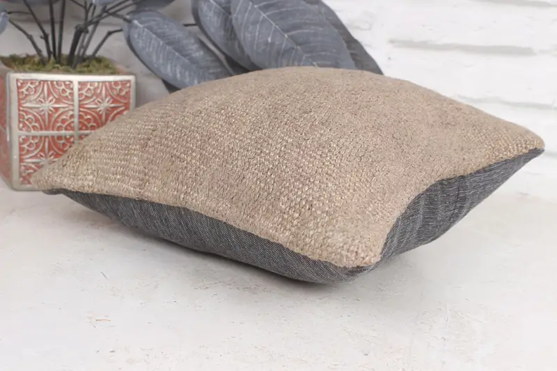 Meditation Cushion, Pillow, Interior Designer Pillow, Outdoor Bolster Cushion Cover, Vintage Kilim Pillow, Kilim Pillow, 12x12 Brown Pillow Case - 6