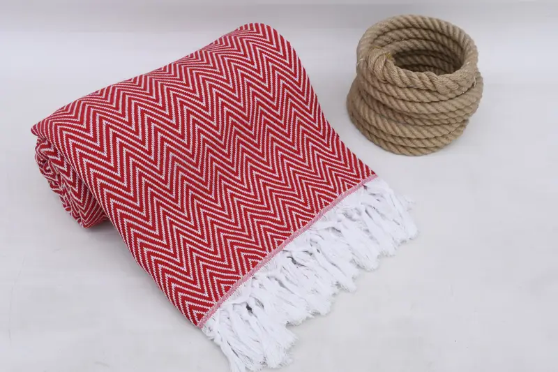 Housewarming Gift, Bachelorette Party Favors, 96x80 Cotton Chevron Towel, Monogram Blanket, Gift For Best Friend, Oversized Beach Towel - 7