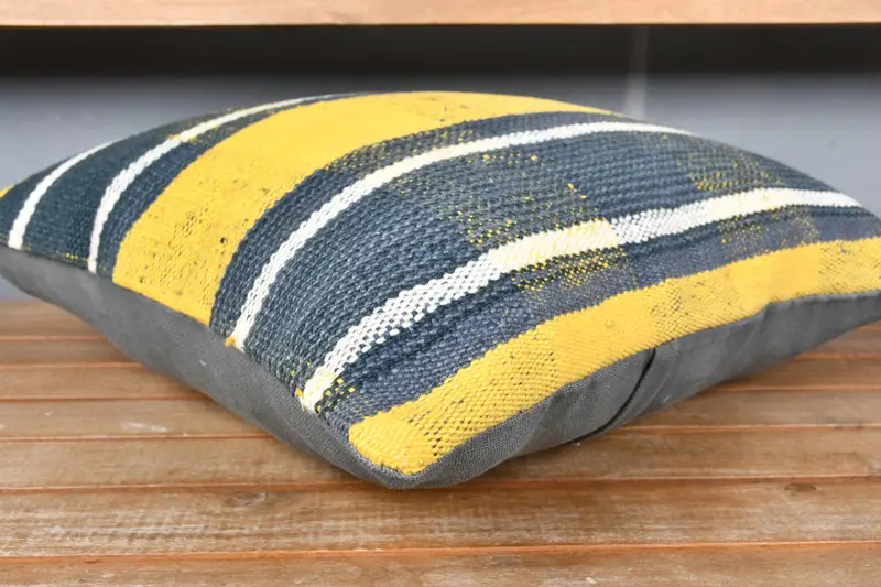 Gift Pillow, Pillow Sham, Pillow for Sofa, Cotton Pillow, 18x18 Yellow Pillow, Patio Pillow Sham, Boho Pillow, Nautical Throw Cushion - 3