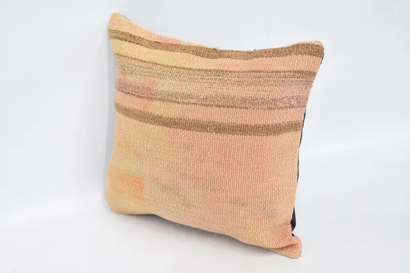 Handmade Kilim Cushion, Handwoven Cushion Cover, Pillow Case, Kilim Pillow Cover, 12x12 Beige Cushion Case, Kilim Cushion Sham - 4