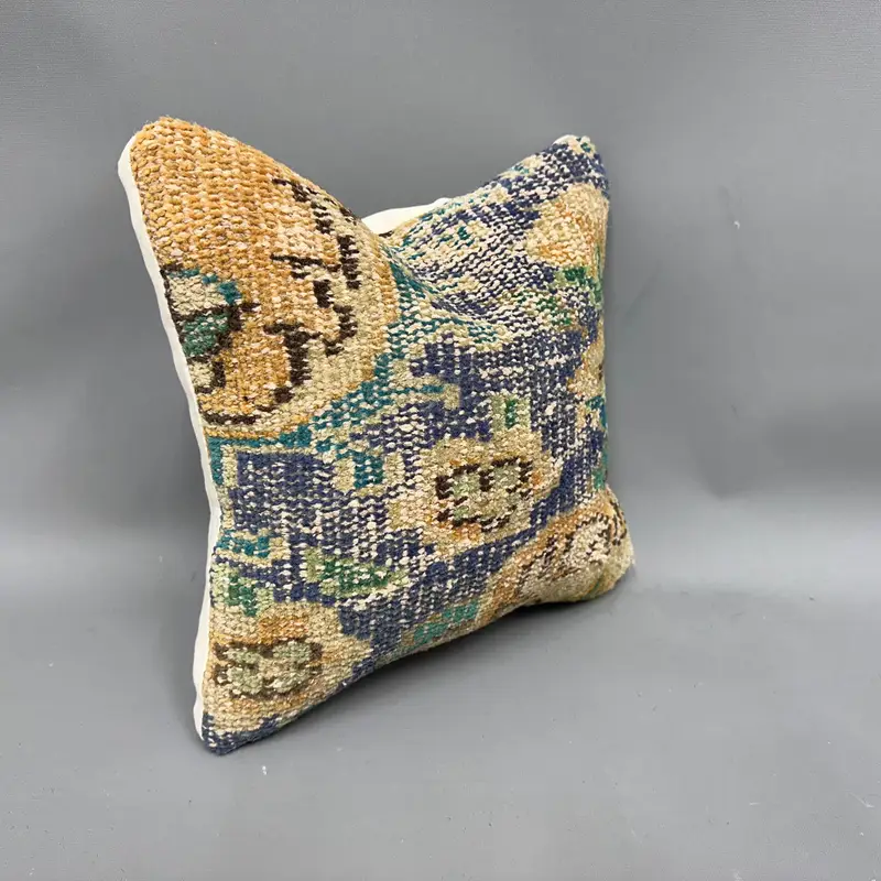 12x12 Yellow Cushion Case, Decorative Throw Cushion Cover, Vintage Pillow, Vintage Kilim Pillow, Cushion, Square Throw Pillow Sham, Gift Pillow - 2