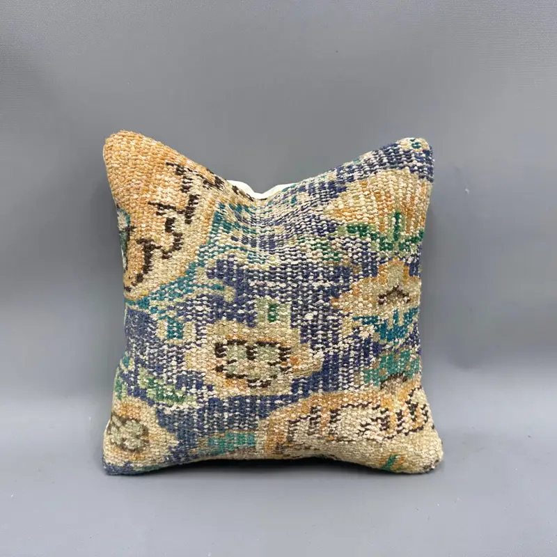 12x12 Yellow Cushion Case, Decorative Throw Cushion Cover, Vintage Pillow, Vintage Kilim Pillow, Cushion, Square Throw Pillow Sham, Gift Pillow - 1