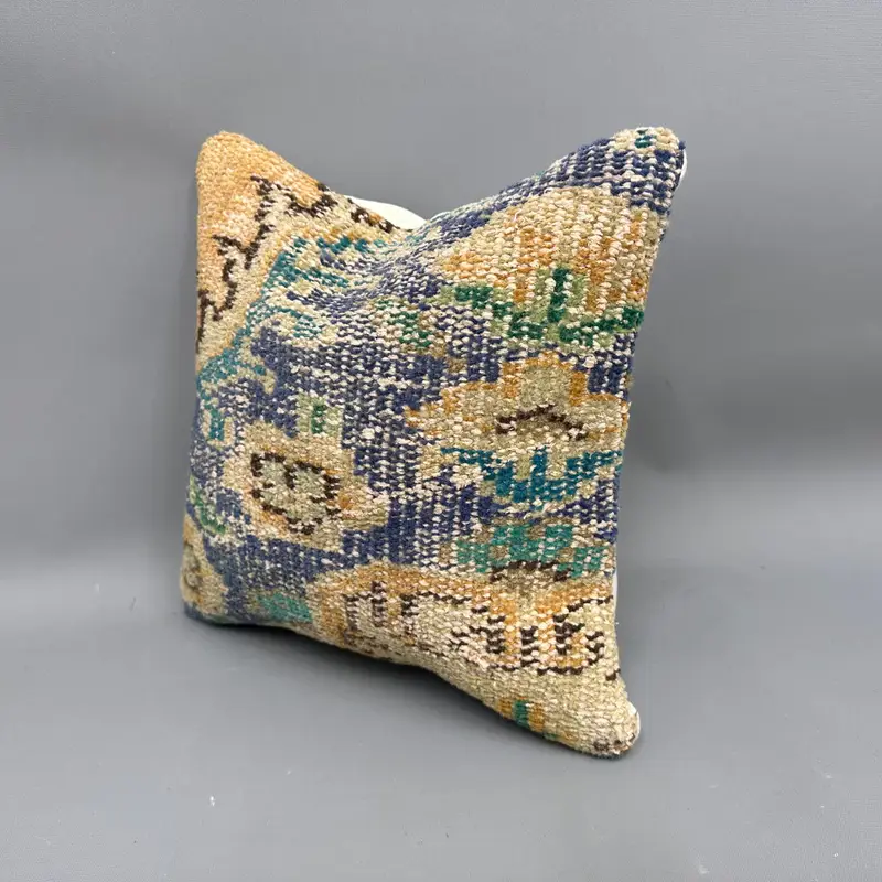 12x12 Yellow Cushion Case, Decorative Throw Cushion Cover, Vintage Pillow, Vintage Kilim Pillow, Cushion, Square Throw Pillow Sham, Gift Pillow - 3