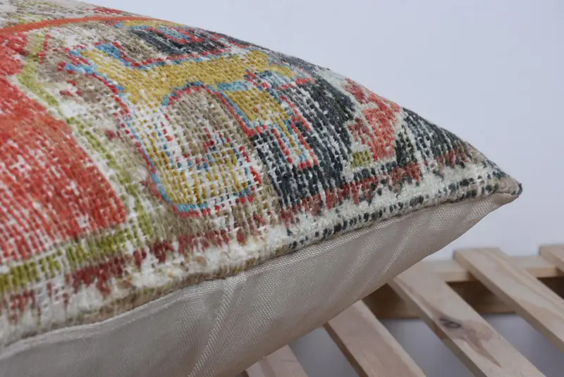 Throw Kilim Pillow, Boho Pillow Sham Cover, Gift Pillow, 28x28 Orange Pillow Case, Oriental Cushion Case, Boho Throw Pillow Cover, Cushion - 7