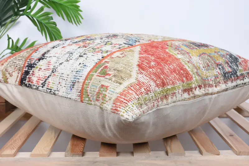 Throw Kilim Pillow, Boho Pillow Sham Cover, Gift Pillow, 28x28 Orange Pillow Case, Oriental Cushion Case, Boho Throw Pillow Cover, Cushion - 6
