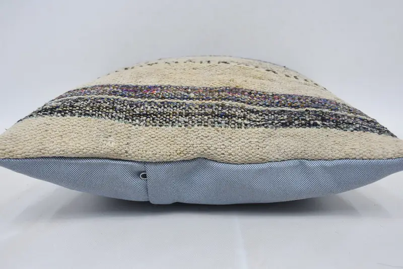 Antique Pillows, Handmade Throw Cushion Case, Vintage Kilim Throw Pillow, Pillow Sham, Pillow for Couch, 14x14 Beige Cushion Case - 5