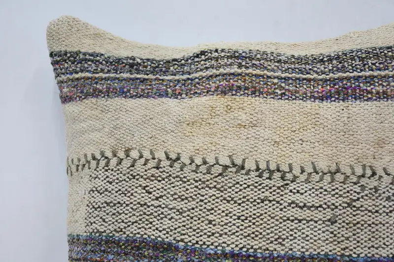 Antique Pillows, Handmade Throw Cushion Case, Vintage Kilim Throw Pillow, Pillow Sham, Pillow for Couch, 14x14 Beige Cushion Case - 2