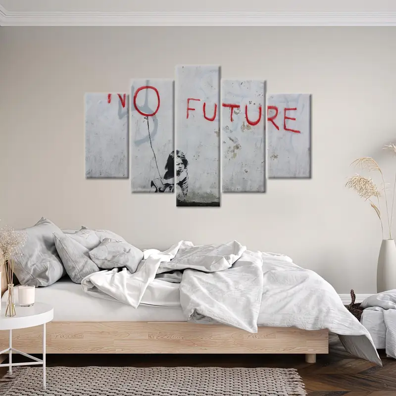 Banksy No Future, No Future Canvas, Banksy Girl Art, Girl Graffiti Decor, Modern Canvas Art, Banksy Wall Art, Home Decor Art, Wall Art Decor - 5