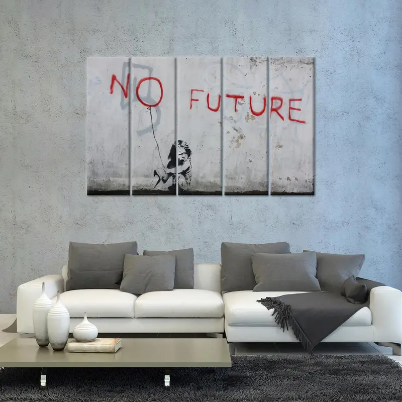 Banksy No Future, No Future Canvas, Banksy Girl Art, Girl Graffiti Decor, Modern Canvas Art, Banksy Wall Art, Home Decor Art, Wall Art Decor - 4