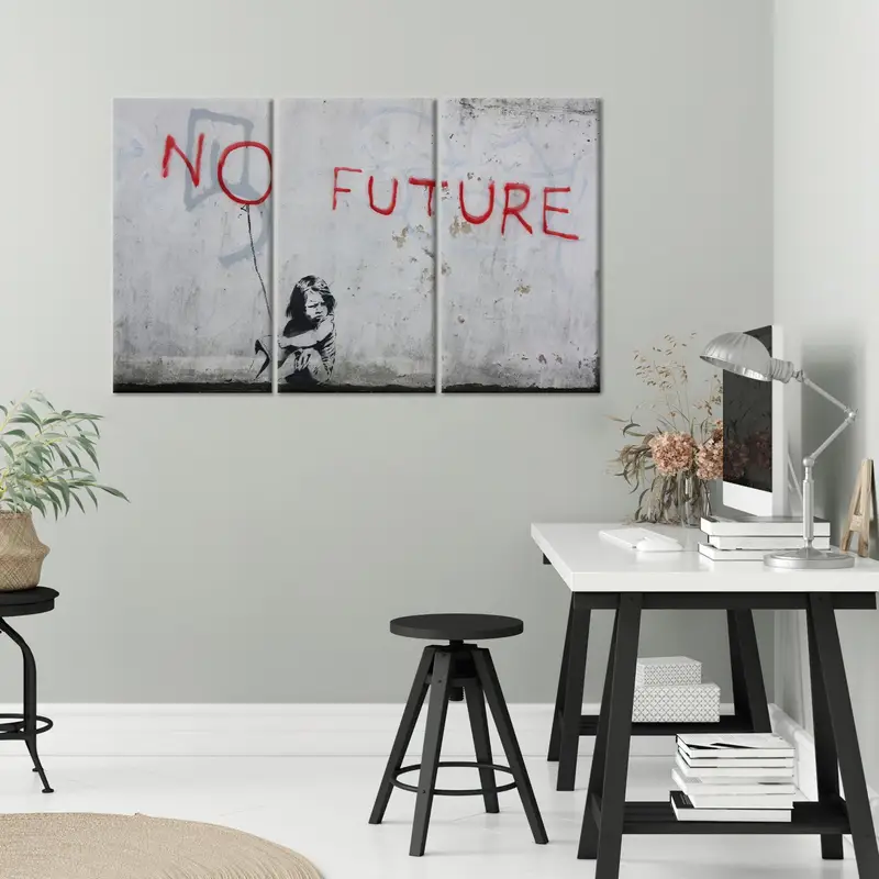 Banksy No Future, No Future Canvas, Banksy Girl Art, Girl Graffiti Decor, Modern Canvas Art, Banksy Wall Art, Home Decor Art, Wall Art Decor - 2