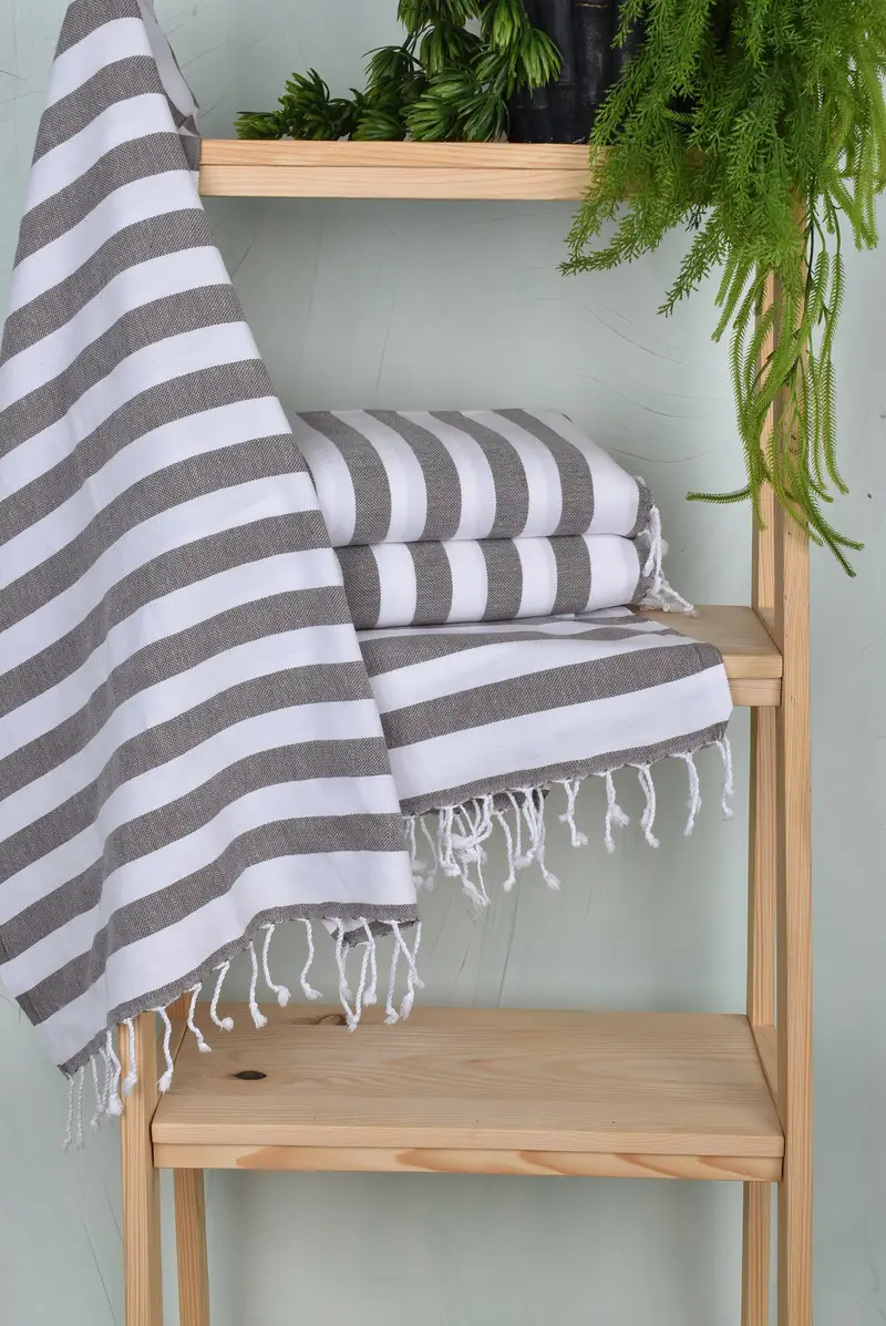Kitchen Towel, Summer Towel, Bridal Shower Favor, Handmade Gift, Turkish Tea Towel, 44x20 Cotton Striped Towel, Embroidery Towel, Small Bath Towels - 6