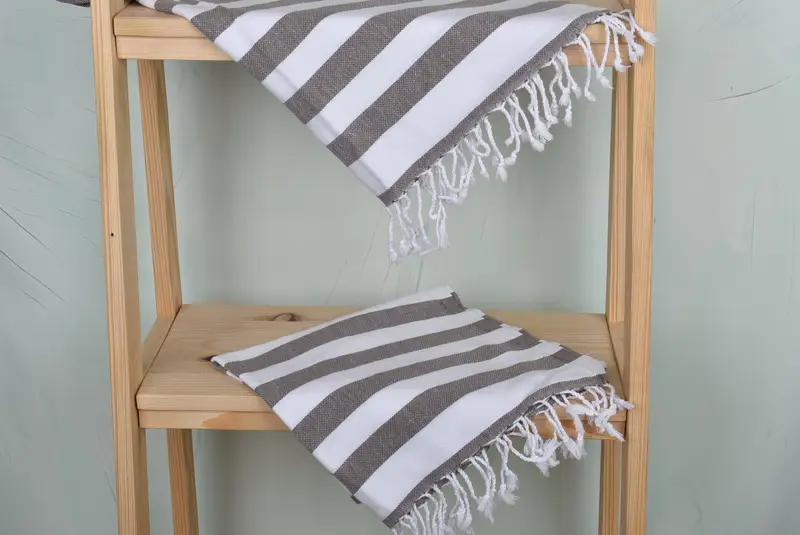 Kitchen Towel, Summer Towel, Bridal Shower Favor, Handmade Gift, Turkish Tea Towel, 44x20 Cotton Striped Towel, Embroidery Towel, Small Bath Towels - 5