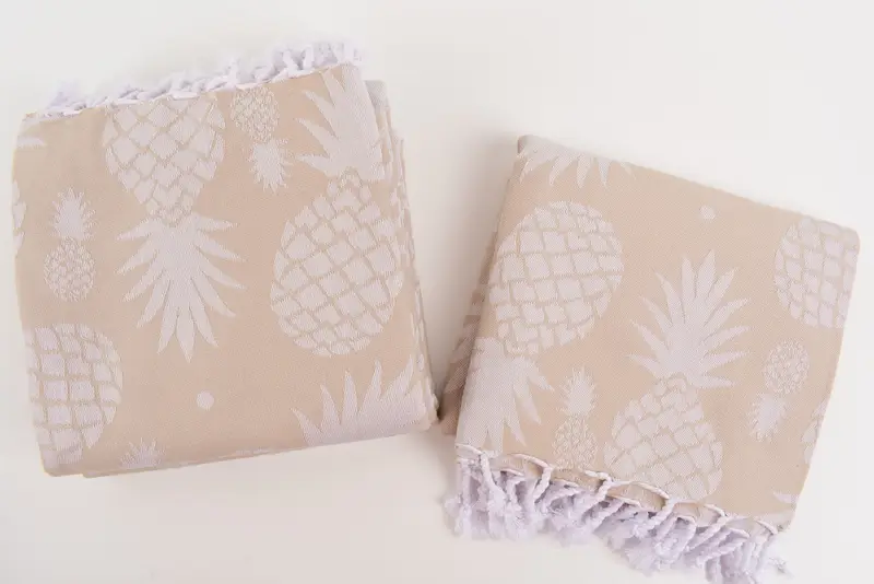 70x36 Cotton Pineapple Design Towel, Travel Towel, Bridesmaid Gift, Bachelor Bachelorette Party Favors, Home Decor Towel, Absorbent Turkish towel - 7