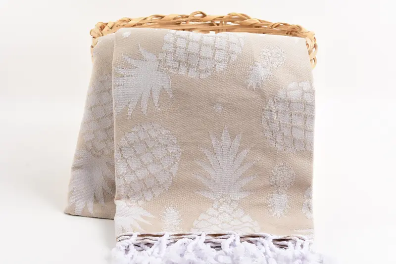 70x36 Cotton Pineapple Design Towel, Travel Towel, Bridesmaid Gift, Bachelor Bachelorette Party Favors, Home Decor Towel, Absorbent Turkish towel - 5