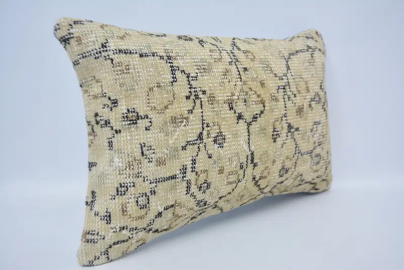 Boho Pillow Sham Cover, Pillow for Sofa, Cozy Throw Cushion, Gift Pillow, Pillow, Turkish Rugs Cushion, 16x24 Beige Pillow Cover - 3