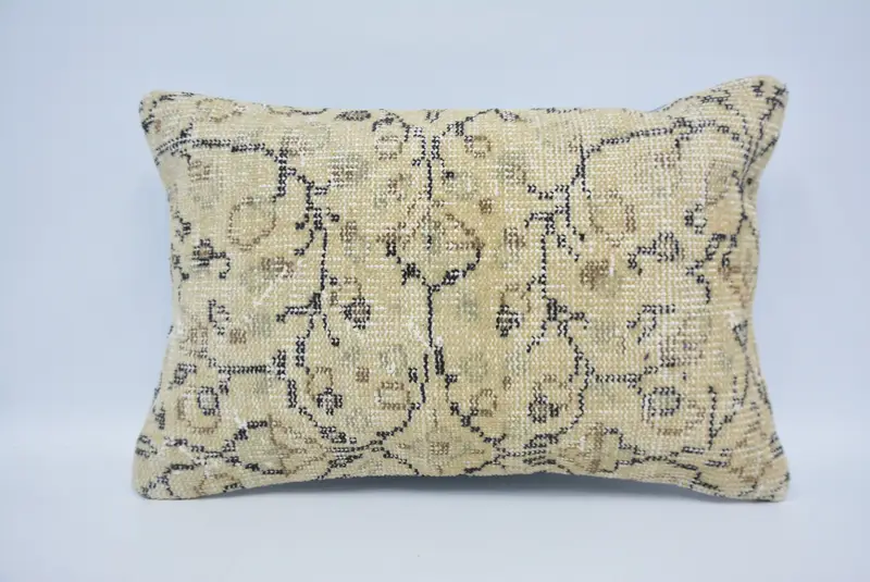 Boho Pillow Sham Cover, Pillow for Sofa, Cozy Throw Cushion, Gift Pillow, Pillow, Turkish Rugs Cushion, 16x24 Beige Pillow Cover - 1