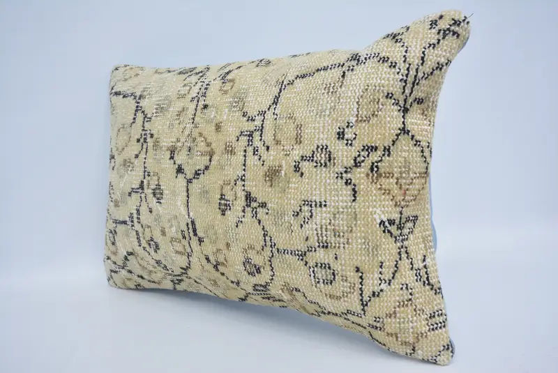 Boho Pillow Sham Cover, Pillow for Sofa, Cozy Throw Cushion, Gift Pillow, Pillow, Turkish Rugs Cushion, 16x24 Beige Pillow Cover - 4