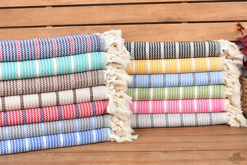 Monogram Turkish Bath Towel, Bridal Gifts, Quick-Dry Beach Towel, Wedding Gifts Towel, 70x40 Cotton Striped Towel, Bachelorette Party Decorations - 1