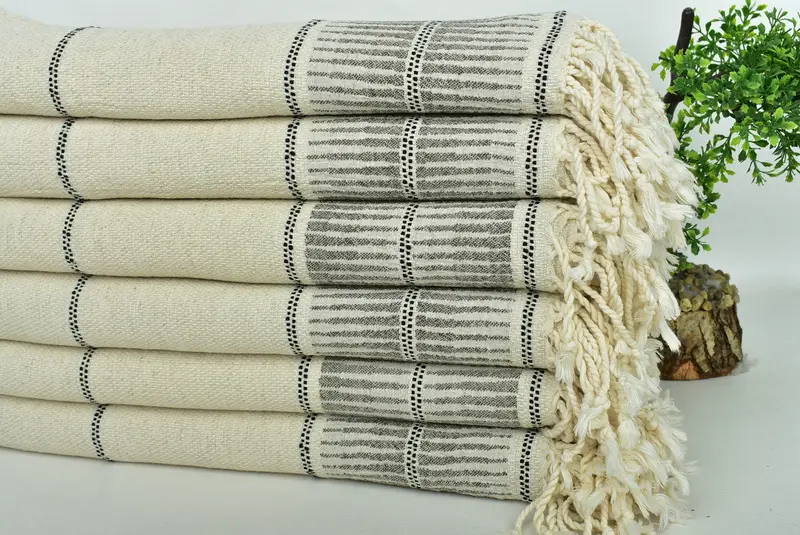 Gift For Bride, Bachelorette Gifts, 70x40 Linen Striped Towel, Bridal Shower Gift, Quick-drying peshtemal towel for poolside, Bachelor Gifts - 3