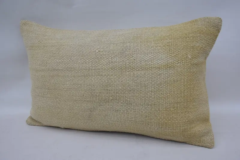 Vintage Pillow, Comfy Throw Cushion Case, Ethnical Kilim Rug Pillow, Gift Pillow, Farmhouse Pillow Case, Pillow Sham, 12x20 Beige Pillow Case - 3