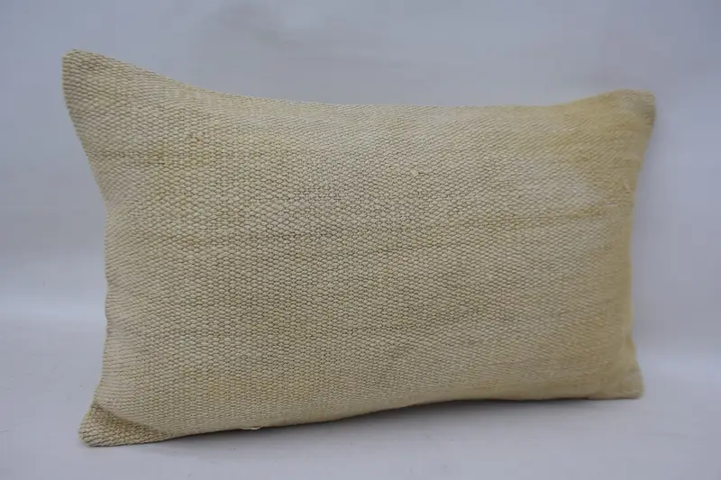 Vintage Pillow, Comfy Throw Cushion Case, Ethnical Kilim Rug Pillow, Gift Pillow, Farmhouse Pillow Case, Pillow Sham, 12x20 Beige Pillow Case - 2