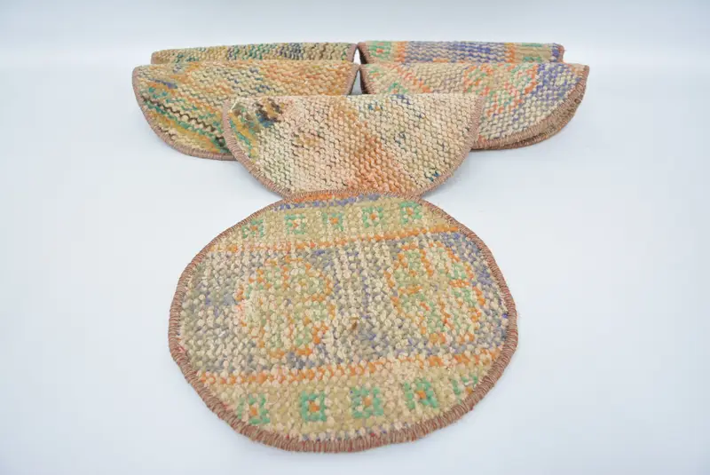 エレガントなオレンジとブロンズのサークルプレースマット、プレミアムキッチン装飾