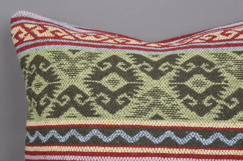 Vintage Pillow, 18x18 Red Cushion Case, Kilim Pillow Cover, Handmade Kilim Cushion, Handmade Rug Seat Pillow Sham, Pillow Cover - 5