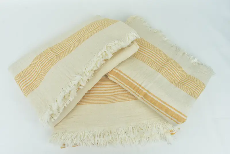 Personalized Gifts, Bedspread, Throw Blanket, 96x78 Cotton Striped Towel, Custom Gift, Bachelorette Large Towel, Turkish Bedcover, Organic Throw - 6