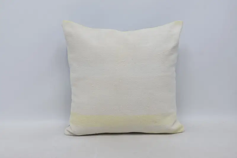 Funda de almohada a rayas vintage, almohada cuadrada pequeña de regalo beige de 9x9 pulgadas - 1