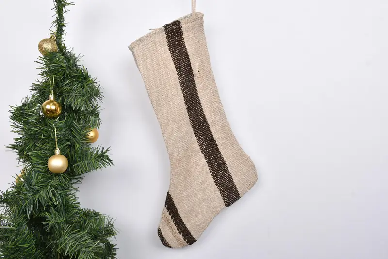 Einzigartiges Weihnachtsgeschenk, individueller Strumpf mit Weihnachtsornamentmuster