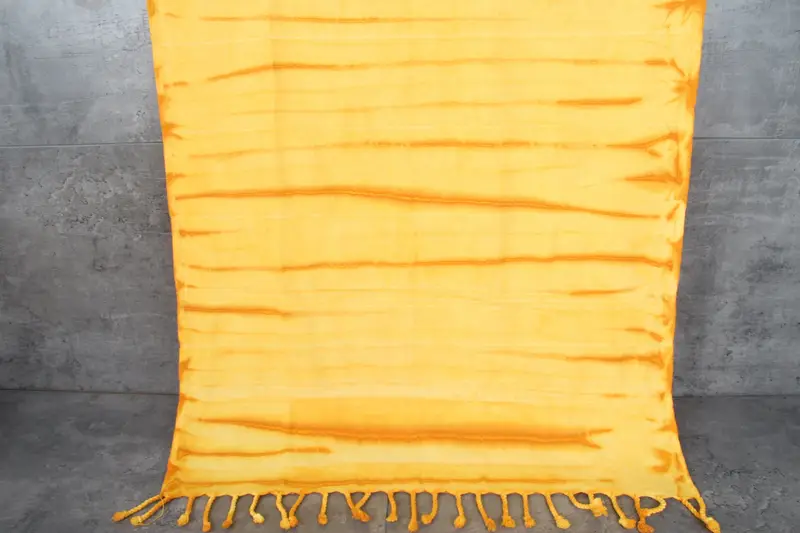 Organic Beach Towel Personalized Dark Yellow Tie Dye, 28x63 Inches