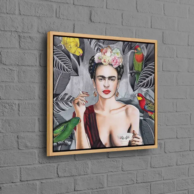 Frida Kahlo Birds Jungle Canvas: Decoración artística de lienzo impreso