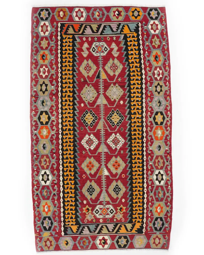 Kırmızı Halı, 3,8x6,9 ft - Zarif ve Dayanıklı