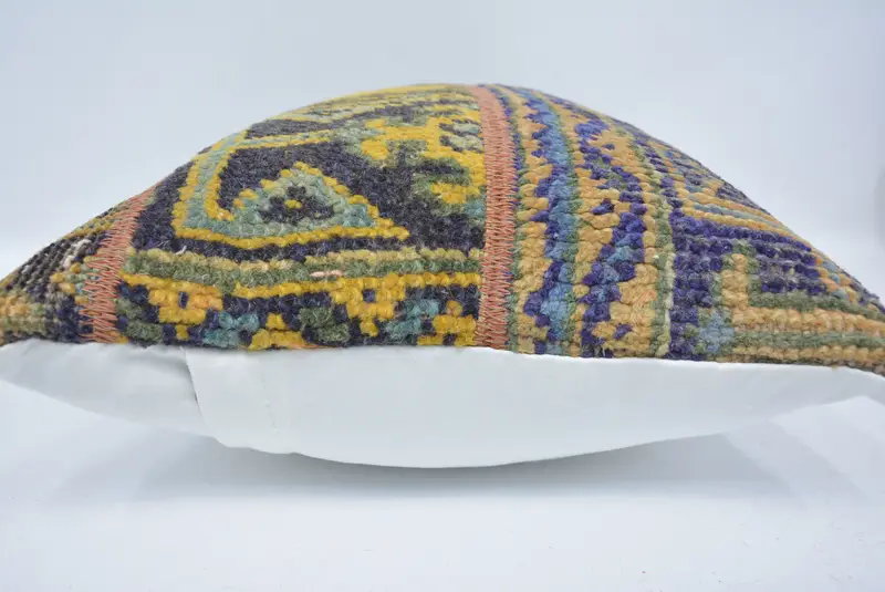 Retro Pillow, Turkish Pillow, Pillow Case, Neutral Throw Cushion, 16x24 Yellow Pillow, Antique Pillows, Kilim Cushion Sham - 5