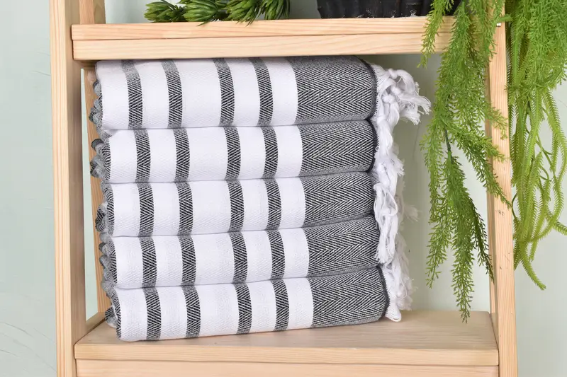68x36 Cotton Chevron Towel, Quick-dry peshtemal, Bridal Shower Favor, Gym Towel, Handmade Gift, Personalized Beach Towel, Wedding Anniversary Gift - 1