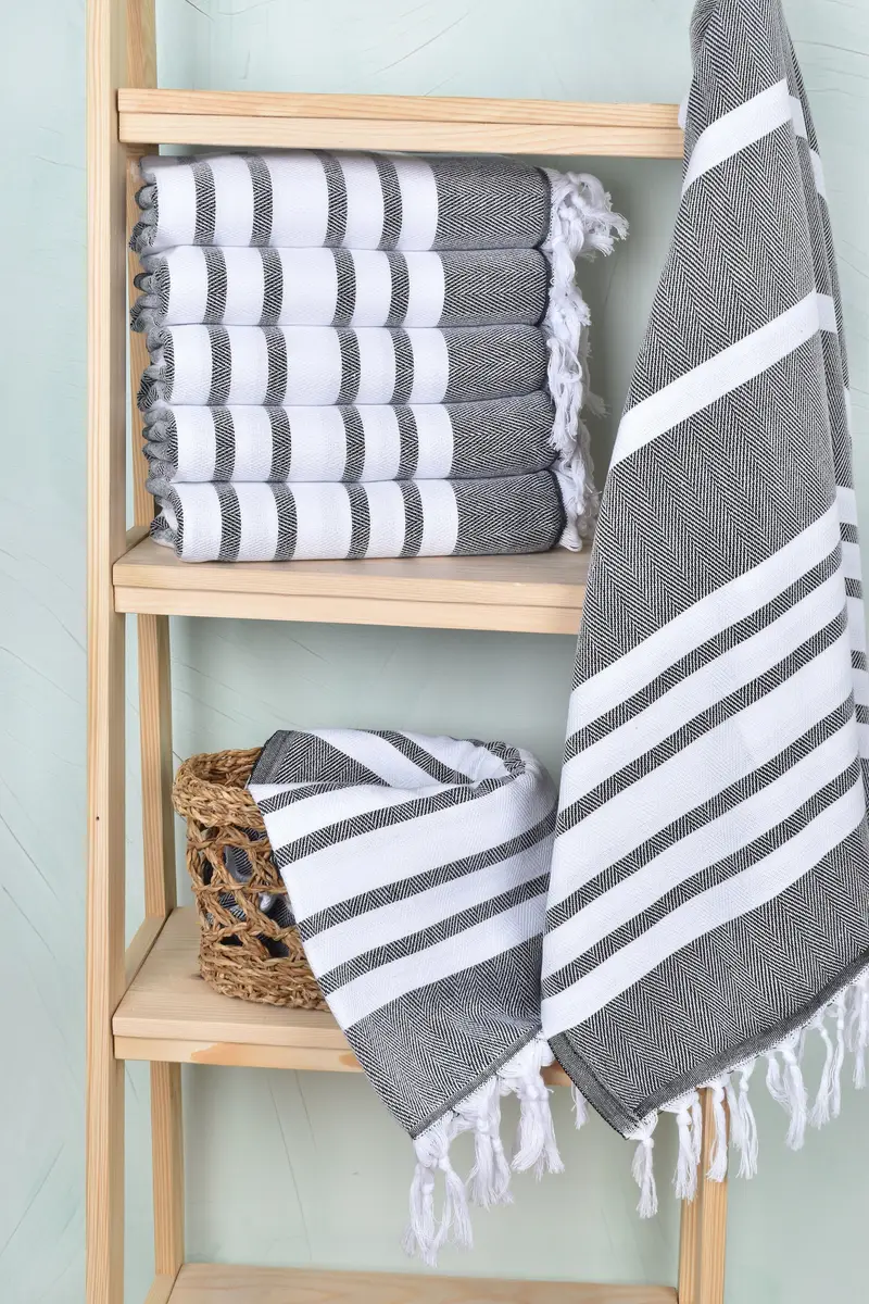 68x36 Cotton Chevron Towel, Quick-dry peshtemal, Bridal Shower Favor, Gym Towel, Handmade Gift, Personalized Beach Towel, Wedding Anniversary Gift - 3