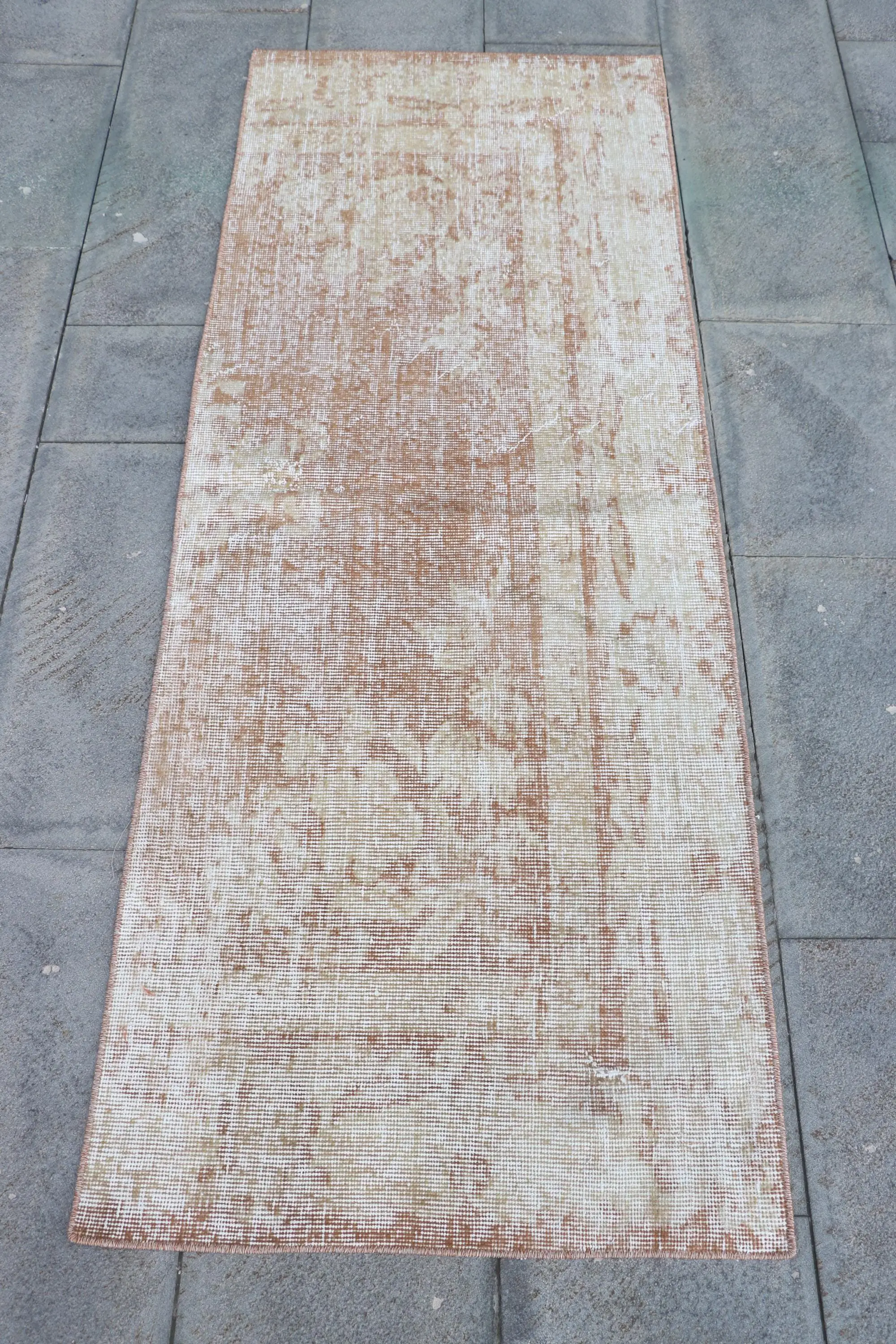 2.3x6.1 ft Rug, Turkish Vintage Rug, Brown Southwestern Wool Rug - 1