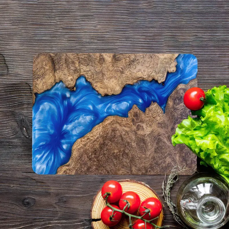 Woodgrain-Printed Glass Cutting Board with Tempered Safety