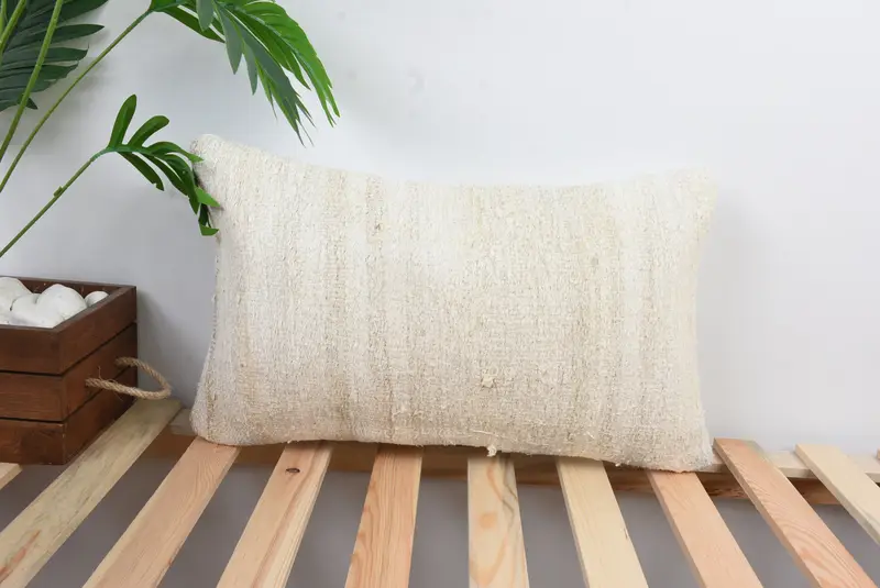 12x20 White Pillow, Ottoman Cushion Cover, Interior Designer Pillow, Lounge Throw Pillow Case, Boho Pillow Sham Cover, Turkish Pillow, Pillow - 1