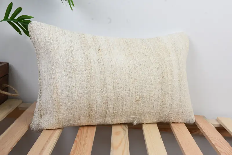12x20 White Pillow, Ottoman Cushion Cover, Interior Designer Pillow, Lounge Throw Pillow Case, Boho Pillow Sham Cover, Turkish Pillow, Pillow - 4