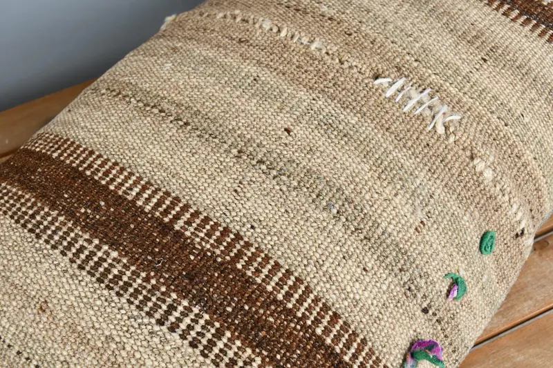 Hippie Throw Pillow Sham, Turkish Pillow, Pillow for Couch, 16x24 Beige Pillow, Kilim Pillow Cover, Traditional Pillow, Cushion Case - 4