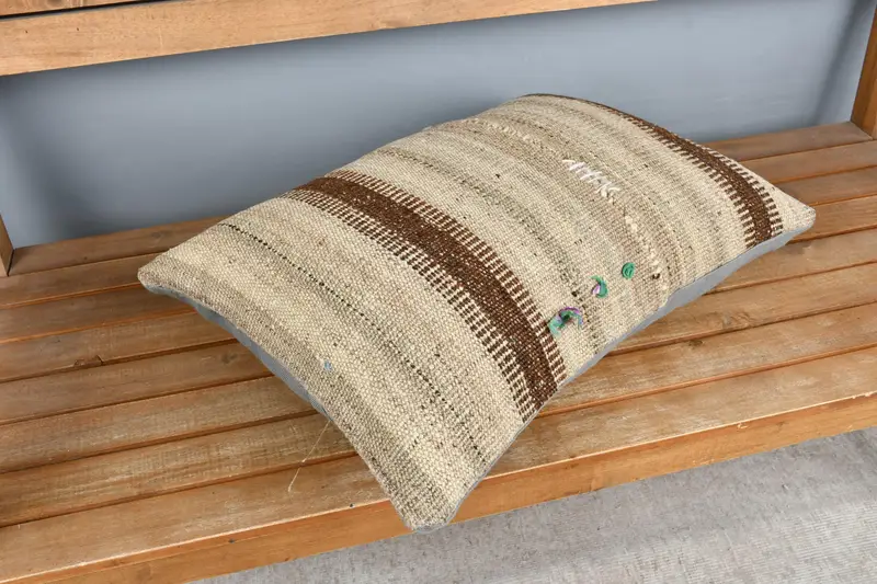 Hippie Throw Pillow Sham, Turkish Pillow, Pillow for Couch, 16x24 Beige Pillow, Kilim Pillow Cover, Traditional Pillow, Cushion Case - 2