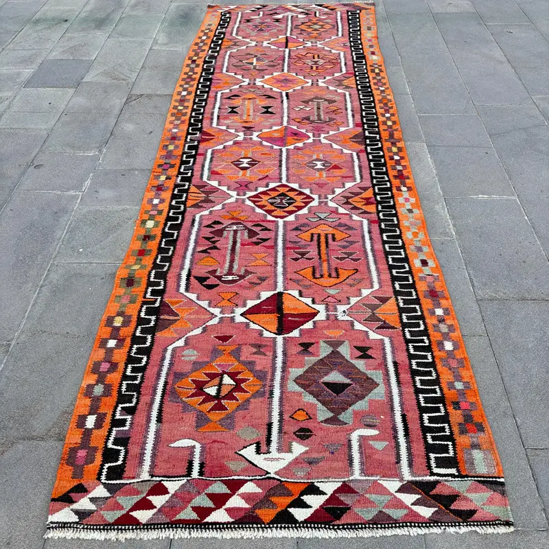 Pembe Kamuflaj Halı, 3,8x11,9 ft Canlı Dekor