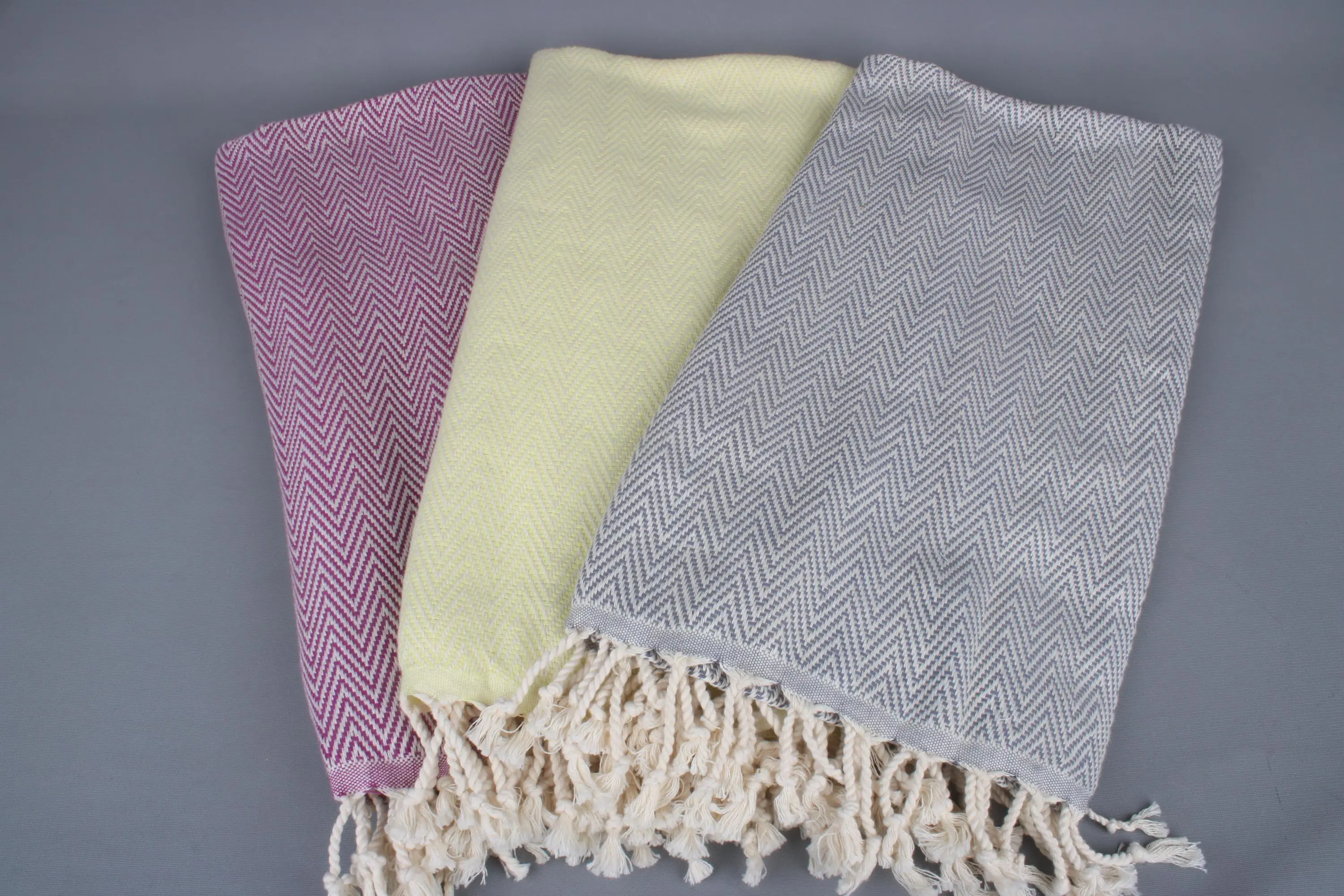 Striped Towel Monogrammed Turkish Cotton Beige, 40x71 Inches - 1