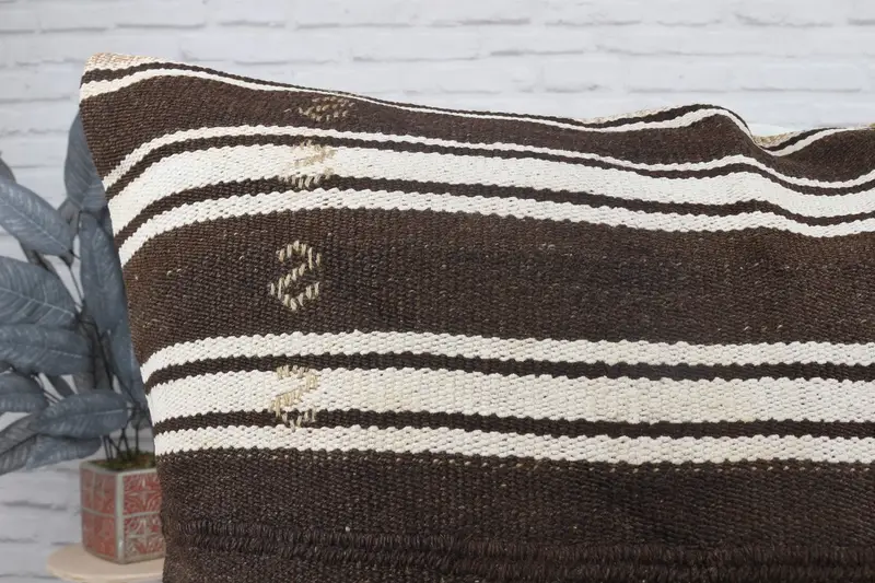 32x32 Brown Cushion Cover, Authentic Pillow Cover, Pillow Cover, Antique Pillows, Vintage Kilim Pillow, Handmade Kilim Cushion - 4