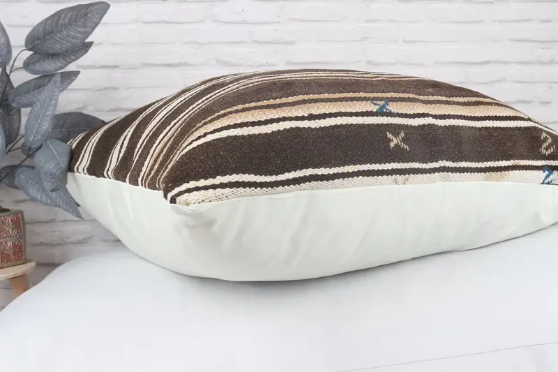32x32 Brown Cushion Cover, Authentic Pillow Cover, Pillow Cover, Antique Pillows, Vintage Kilim Pillow, Handmade Kilim Cushion - 7